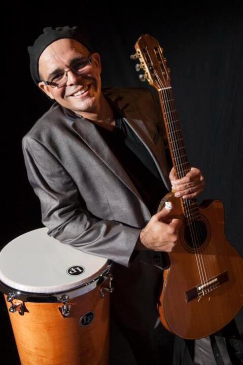 Nanny with percussion and guitar Nanny with percussion and guitar